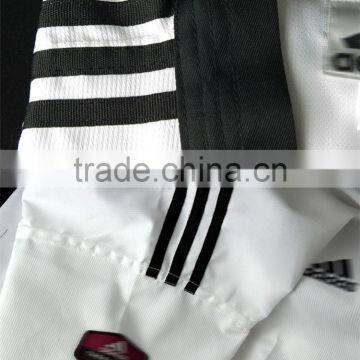 Customized Logo Embroidery Factory Lowest Price Good Quality 3 Black Bars Unisex Taekwondo Uniform photo-2
