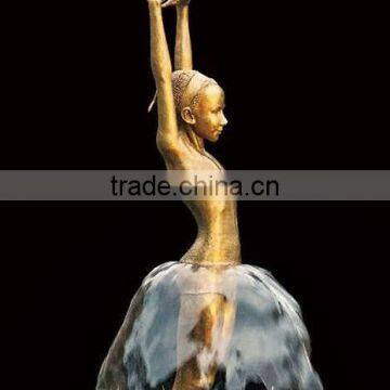 Art Metal Craft Bronze Casting Ballerina Statue Fountain for Wholesale photo-2