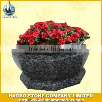 Black granite flower pot,stone garden flower pots