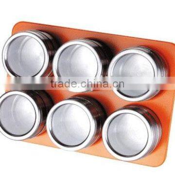 Stainless Steel Magnetic Spice Jars With Rack photo-2