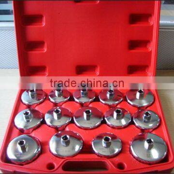 14 Pc's Cup Type Oil Filter Wrench with Chromed autside- Car Repair Tools