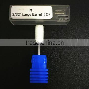 Medium Type Mshank diameter 2.35mm Ceramic Burr For Nail 1 Piece Huaxing large barrel