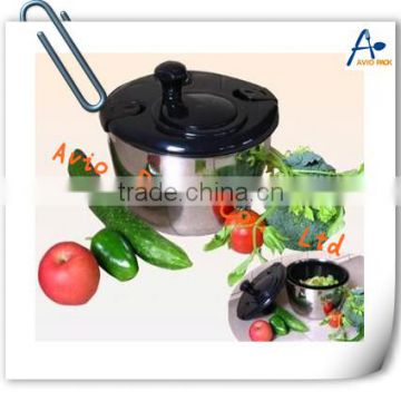 Black stainless steel salad spinner