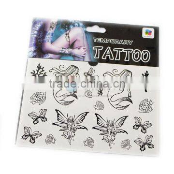 Mermaid And Butterfly Pattern Tattoo Sticker