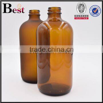 8oz Blue Boston Bottle Frosted Blue Color Boston Round Glass Bottle for Cosmetic Oils photo-5