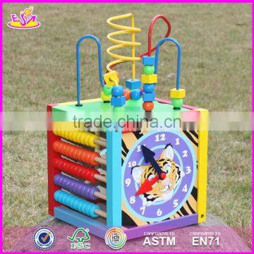 Educational Multi-function 5 in 1 Wooden Toy Baby Activity Cube W11B136-S photo-6