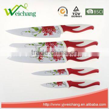 WCE569 5 Pcs Set Kitchen Knives Colorful Non-stick Blade Rubber With PP Handles , Hot Sale photo-2