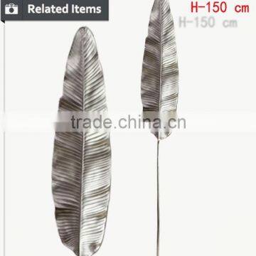 High Quality PU Artificial Decorative Dried Siliver Fake Leaves photo-5