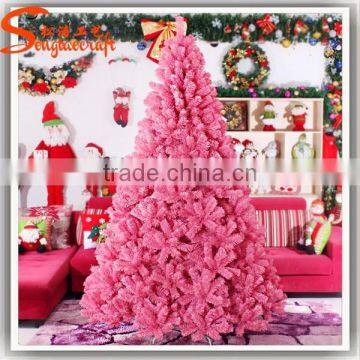 2015 New Product Guangzhou Giant Pvc Led Lighted Pink Christmas Tree Ornament Pine Needle Trees Festival Decoration photo-4