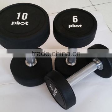 wholesale rubber coated round dumbbell rubber dumbbell dumbbell set