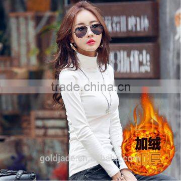 Warm High Collar t Shirt Fashion Women's Bottoming Thick Slim Long Sleeve t Shirt photo-5