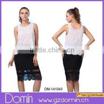 Ladies New Design Sleeveless Round Neck Beaded Top