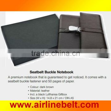 Premium airplane seatbelt bukcle notebook & gift pen