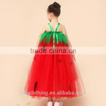 Girls Strawberry Dress Design Casual Kids Halter Fancy Princess Party Dresses photo-3