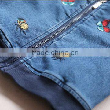 2016 Fall New Arrival Baby Girls Embroidery Denim Jeans Jacket photo-4