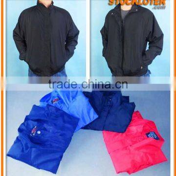 2014 Strategic inventory garment mens straight jacket waterproof jacket stock, 140810e