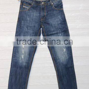 GZY Mens High Quality Designer Light Scratch Denim Biker Jeans Denim Fabric for Jeans Stock
