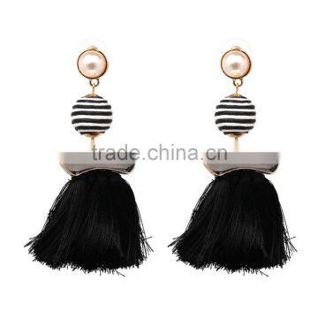 Bohemian Jewelry Big Ball Gems With Tassel Dangle Earrings photo-4