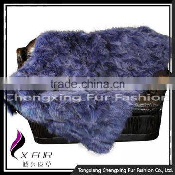 CX-D-117 Hot Sale High Quality Custom Patchwork Custom Fox Fur Blankets photo-4