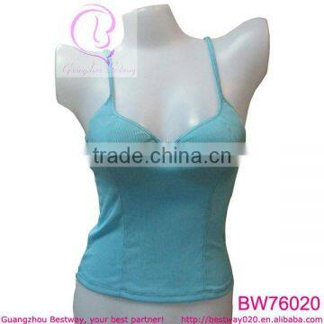 Sexy blue camisole lingerie underwear with cups