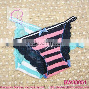 Pink stripes bikini with star shining