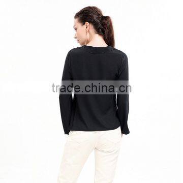 Long Sleeve Latest Blouse Styles V-neck White Women Latest Blouse Styles photo-5