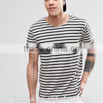 Cheap high quality striped men crew neck t-shirt manufacturers in China