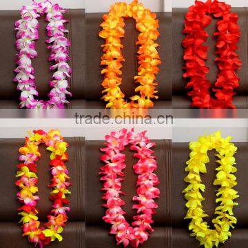 OEM Multi-colored Hawaiian Flower Wreath for Party Bouquet Fake Flower Garland DIY Plastic Flowers