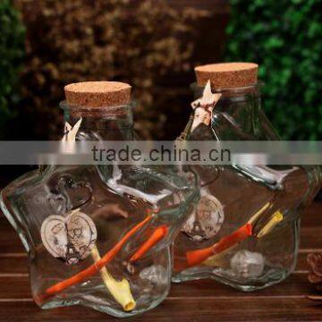 Large Size Heart Shape Wishing Glass Bottle for Decoration With Cork Lucky Glass Wishing Bottle for Love Couples photo-2