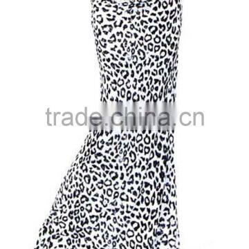 MGOO Elegant Leopard Print Maxi Skirt For Women Sublimation Sexy Long Skirt Knitted Stretch Muslim Skirts photo-2