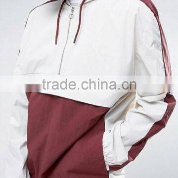 The latest pop-cool half-zipped with stripe men's jacket made in guangzhou.