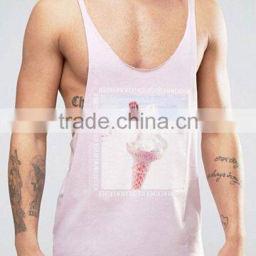 Custom Mens Overall Sublimation 100% Polyester Stringer Fitness Gym Singlets photo-5