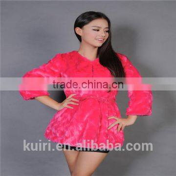 2016 Women Coat Long Faux Rabbit Fur Coat Price Factory Direct photo-3