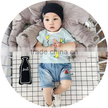 S17053A Newborn Baby Pants Kids Embroider Denim Shorts photo-2