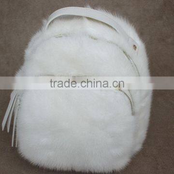 Myfur Luxury Real Mink Fur Lady Backpack Handbag Leather Bag Wholesale photo-5
