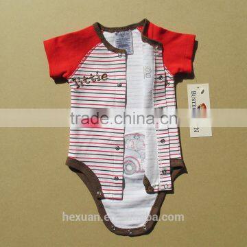 OEM or Stocked 100% Cotton Newborn Infant Baby Romper Coffee Cotton Jumpsuit Pattern photo-6