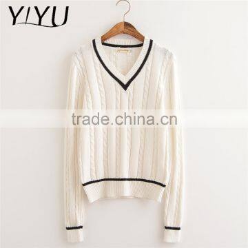 Popular Girl V-neck School Uniform Knit Pullover for High School Students photo-3