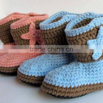 Newborn Baby Crochet Cowboy Boots Photo Prop photo-3