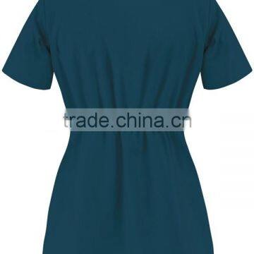 New Inset V-Neck Four Pocket Scrub Top With Back Elastic photo-2