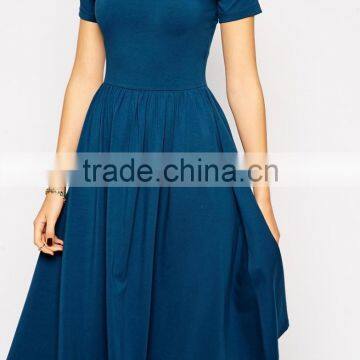 Cheap Chinese Dress Bardot Midi Skater Dress photo-3