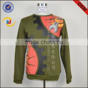 custom hoodie sweater round neck with customers design in guangzhou factory