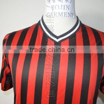 Striped T-shirt Sports Wear O-neck 100% Polyester