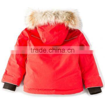 2017 OEM New Style Children's Clothing Hooded Custom Kids Winter Fur Jackets Wholesale in China photo-5