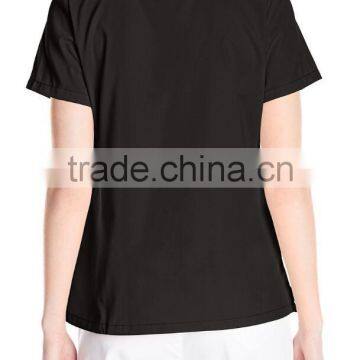 Women's Sporty Crossover V-Neck Scrub Top Stripe Trim Nurse Uniform photo-6