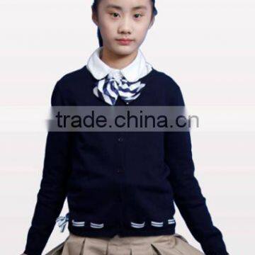 New Arrival Girls 100% Cotton School Uniform Long Sweater
