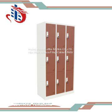 Коммерческий металлический шкаф-хранилище с 9 дверцами для раздевалки в спортзалах и фитнес-клубах photo-3