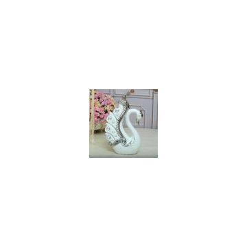 White diamond decor porcelain swan 04140