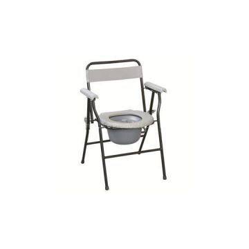 #JL899 – Folding Steel Commode Chair With Plastic Armrests & Backrest