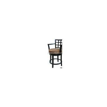Wooden bar table & fabric bar chair