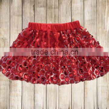 Happy New Year Style Girl Wholesale Sequin Skirts Baby Kids Red Girls Dress photo-6